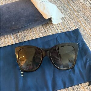 Gucci Women’s Black Oversized Cat-Eye Sunglasses
